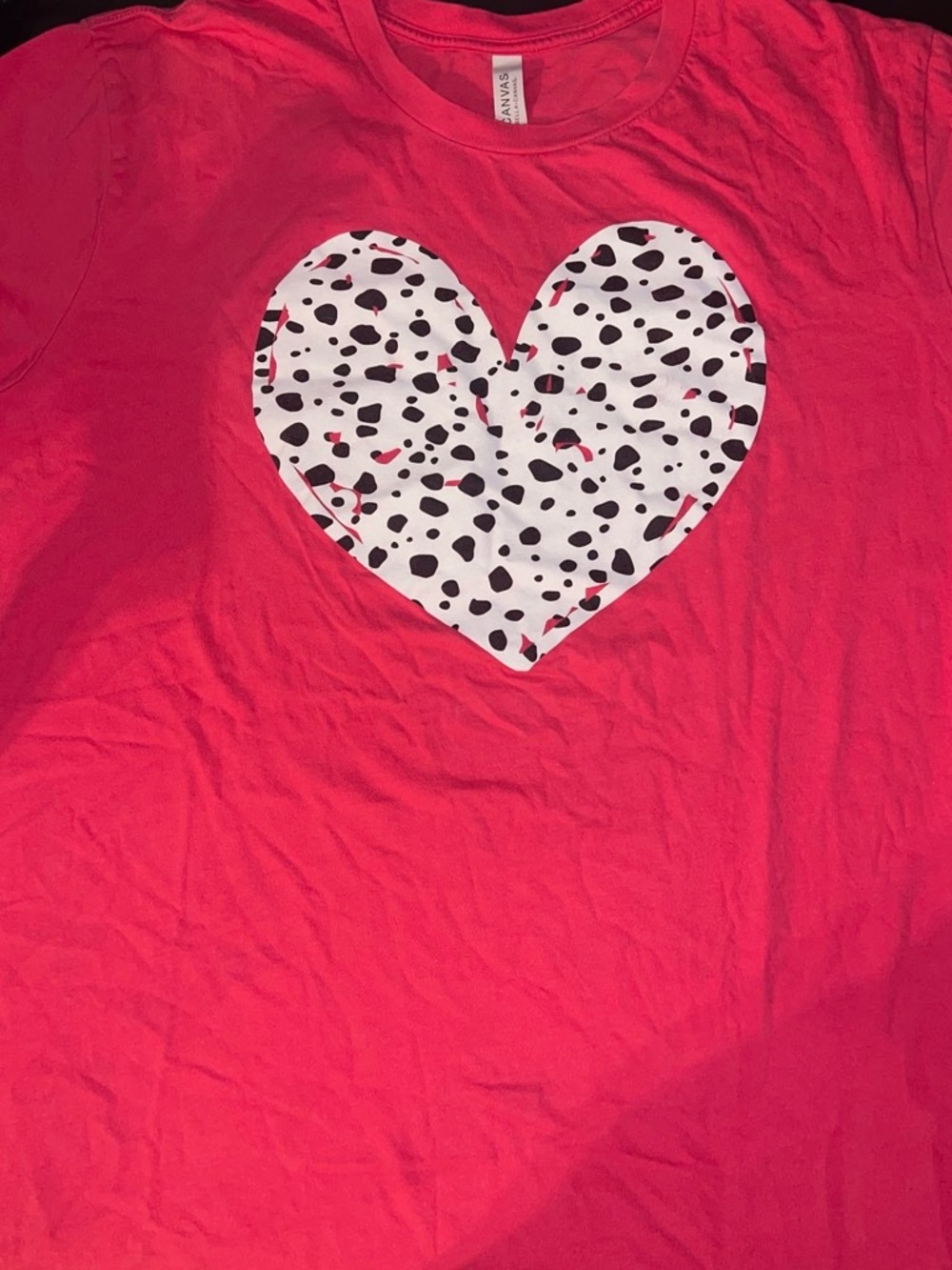 Bella Canvas Women’s 2XL Pink Heart Print T-Shirt